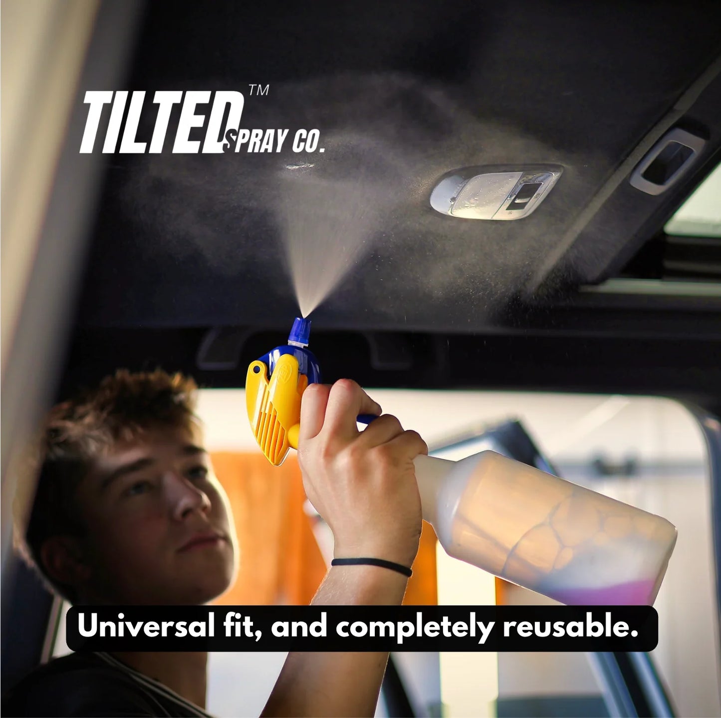 Tilted 360 Spray Bottle Adapter - Turn Any Spray Bottle Into a 360 Sprayer!